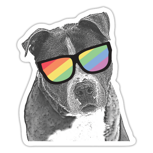 Pride Dog Sticker - white matte