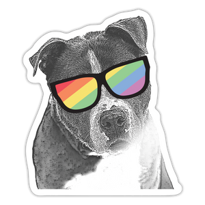 Pride Dog Sticker - white glossy