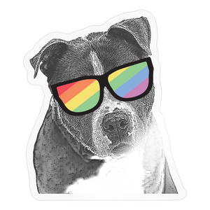 Pride Dog Sticker - transparent glossy