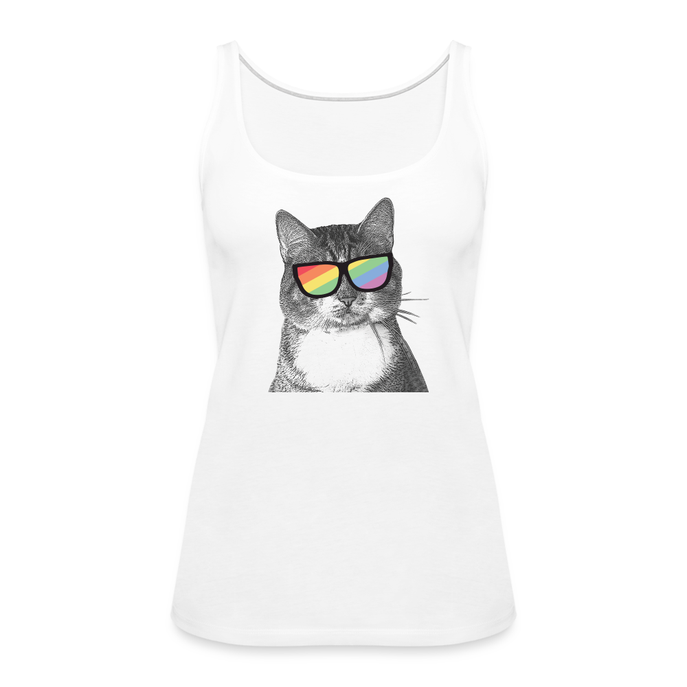 
                  
                    Pride Cat Contoured Premium Tank Top - white
                  
                