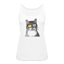 Load image into Gallery viewer, Pride Cat Contoured Premium Tank Top - white
