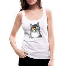Load image into Gallery viewer, Pride Cat Contoured Premium Tank Top - white