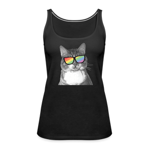 Pride Cat Contoured Premium Tank Top - black