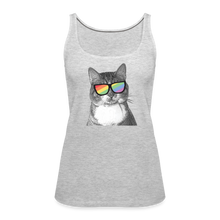 Load image into Gallery viewer, Pride Cat Contoured Premium Tank Top - heather gray