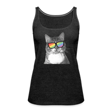 Load image into Gallery viewer, Pride Cat Contoured Premium Tank Top - charcoal grey