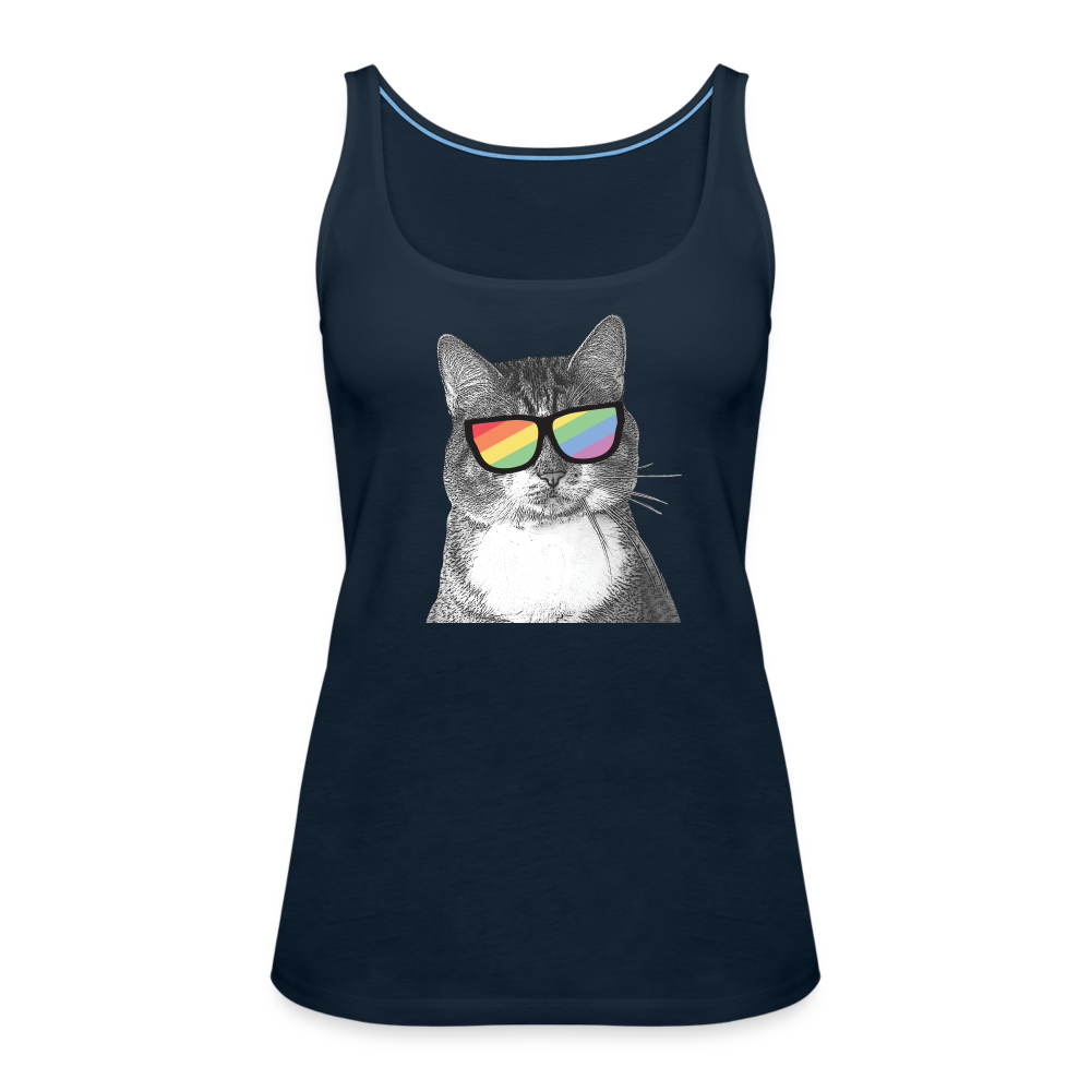 
                  
                    Pride Cat Contoured Premium Tank Top - deep navy
                  
                