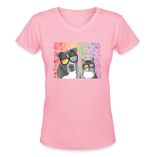 Load image into Gallery viewer, Pride Party Contoured V-Neck T-Shirt - pink