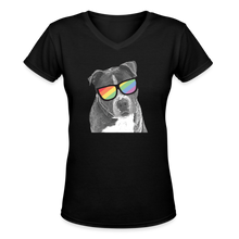 Load image into Gallery viewer, Pride Dog Contoured V-Neck T-Shirt - black