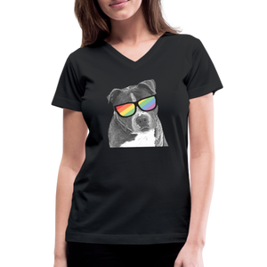 Pride Dog Contoured V-Neck T-Shirt - black