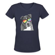 Load image into Gallery viewer, Pride Dog Contoured V-Neck T-Shirt - navy