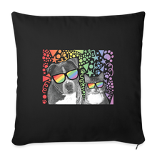 Load image into Gallery viewer, Pride Party Throw Pillow Cover 18” x 18” - black