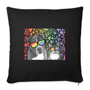 Pride Party Throw Pillow Cover 18” x 18” - black