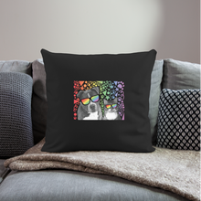 Load image into Gallery viewer, Pride Party Throw Pillow Cover 18” x 18” - black