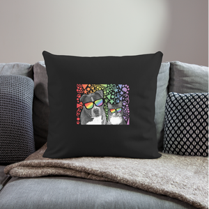 Pride Party Throw Pillow Cover 18” x 18” - black