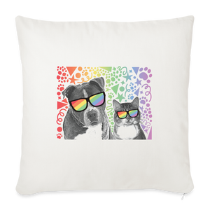 Pride Party Throw Pillow Cover 18” x 18” - natural white