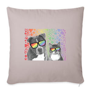 Pride Party Throw Pillow Cover 18” x 18” - light taupe