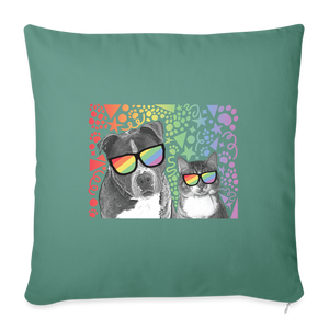 Pride Party Throw Pillow Cover 18” x 18” - cypress green