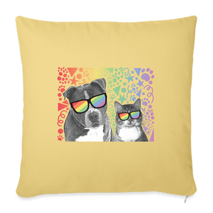 Pride Party Throw Pillow Cover 18” x 18” - washed yellow