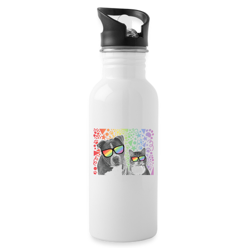 Pride Party Water Bottle - white