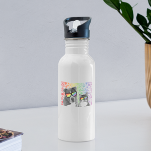 Pride Party Water Bottle - white