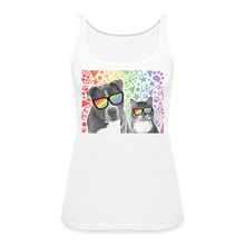 Load image into Gallery viewer, Pride Party Contoured Premium Tank Top - white