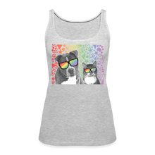 Load image into Gallery viewer, Pride Party Contoured Premium Tank Top - heather gray