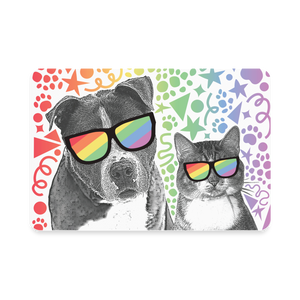 Pride Party Rectangle Magnet - white