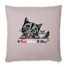 Load image into Gallery viewer, Red White &amp; Mew Throw Pillow Cover 18” x 18” - light taupe