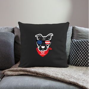 USA Dog Throw Pillow Cover 18” x 18” - black