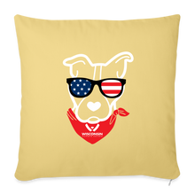 Load image into Gallery viewer, USA Dog Throw Pillow Cover 18” x 18” - washed yellow