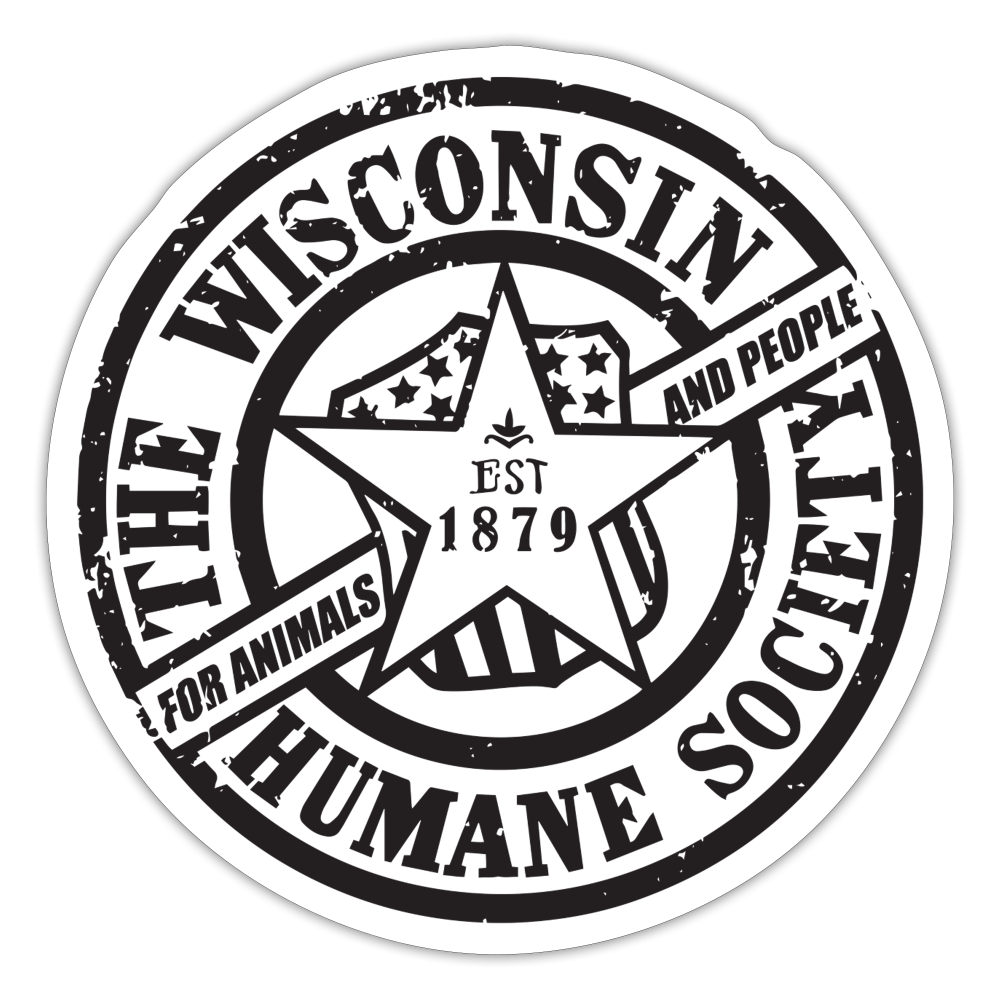 WHS 1879 Distressed Logo Sticker - white matte