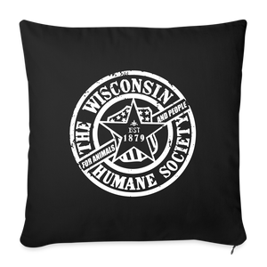 WHS 1879 Logo Throw Pillow Cover 18” x 18” - black