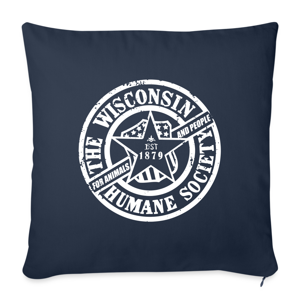 WHS 1879 Logo Throw Pillow Cover 18” x 18” - navy