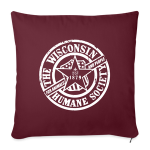 WHS 1879 Logo Throw Pillow Cover 18” x 18” - burgundy