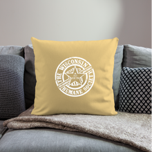 Load image into Gallery viewer, WHS 1879 Logo Throw Pillow Cover 18” x 18” - washed yellow