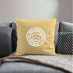 WHS 1879 Logo Throw Pillow Cover 18” x 18” - washed yellow