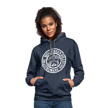 Load image into Gallery viewer, WHS 1879 Logo Contrast Hoodie - indigo heather/asphalt