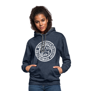 WHS 1879 Logo Contrast Hoodie - indigo heather/asphalt