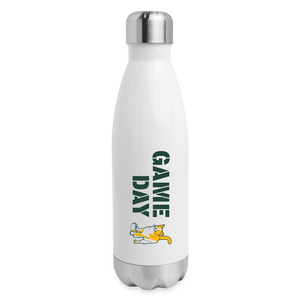 Game Day Cat Insulated Stainless Steel Water Bottle - white