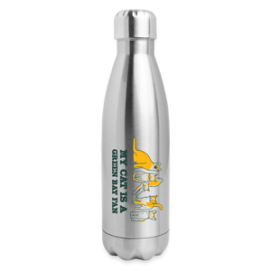 Cat is a GB Fan Insulated Stainless Steel Water Bottle - silver