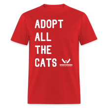 Load image into Gallery viewer, Adopt All the Cats Classic T-Shirt - red