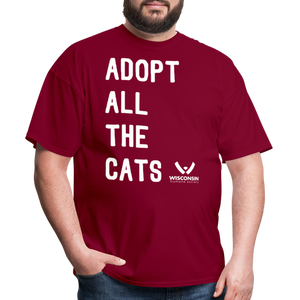 Adopt All the Cats Classic T-Shirt - burgundy