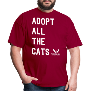 Adopt All the Cats Classic T-Shirt - dark red