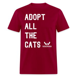 Adopt All the Cats Classic T-Shirt - dark red