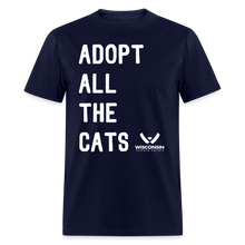 Load image into Gallery viewer, Adopt All the Cats Classic T-Shirt - navy