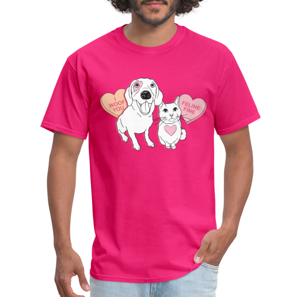 Valentine Hearts Classic T-Shirt - fuchsia