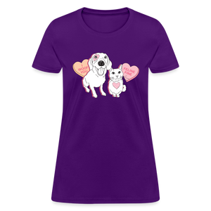 Valentine Hearts Contoured T-Shirt - purple