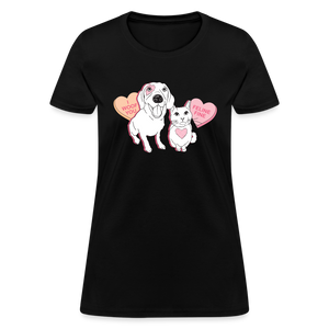 Valentine Hearts Contoured T-Shirt - black