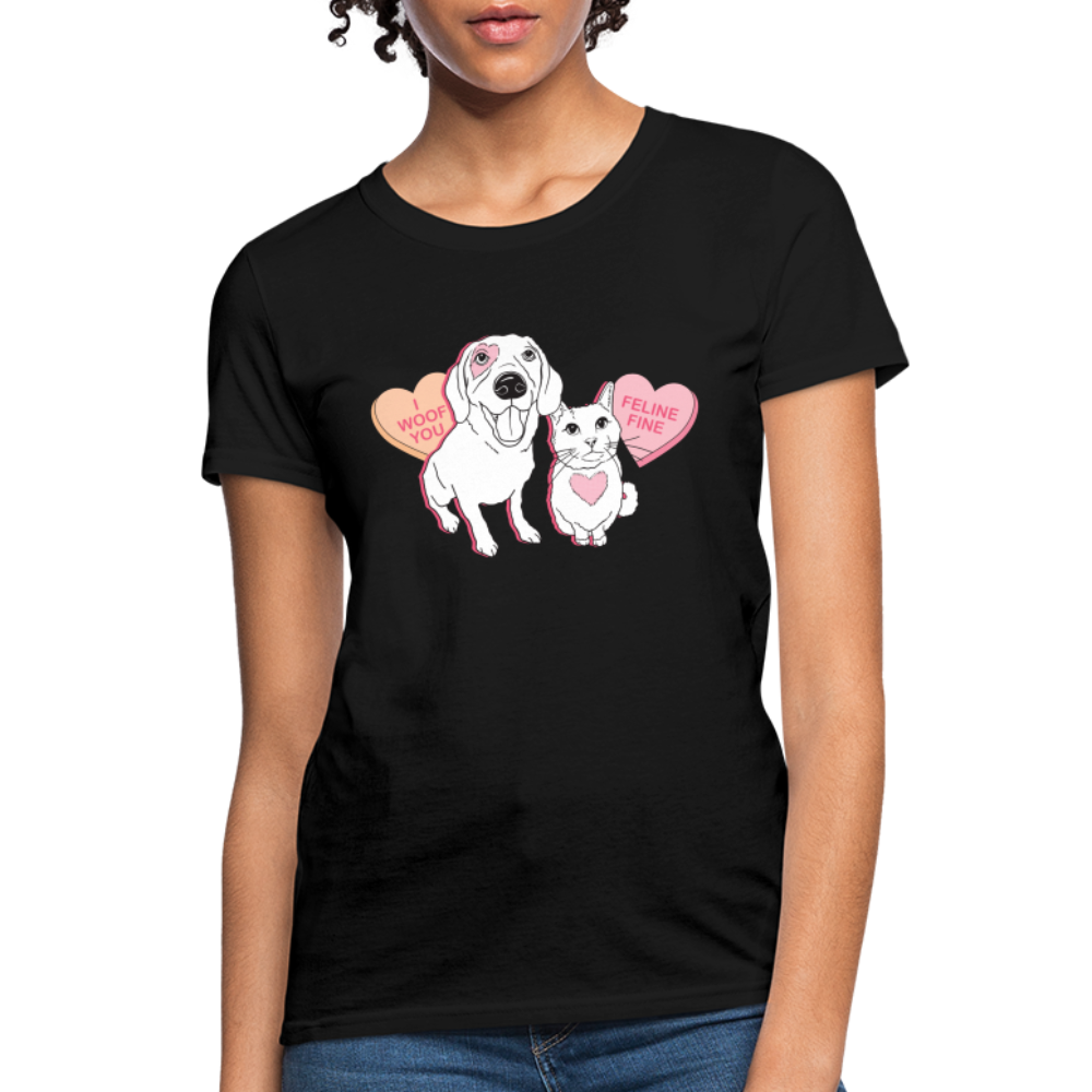 Valentine Hearts Contoured T-Shirt - black