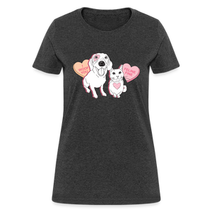 Valentine Hearts Contoured T-Shirt - heather black